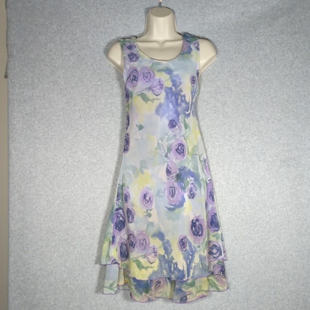 Vintage Y2K Ethereal Romantic Summer resort floral ruffle bottom blind date L 80